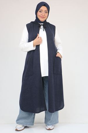 54014 Büyük Beden Waterport Biyeli Mir Yelek - Lacivert