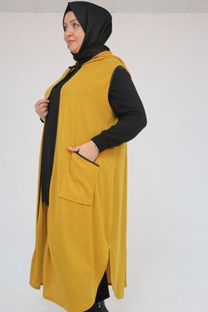 54014 Büyük Beden Waterport Biyeli Mir Yelek - Hardal