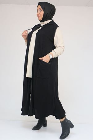 54014 Büyük Beden Waterport Biyeli Mir Yelek - Siyah