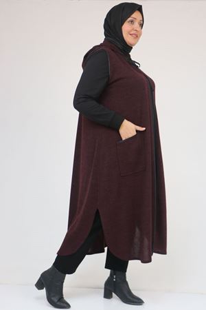 54014 Büyük Beden Waterport Biyeli Mir Yelek - Mürdüm