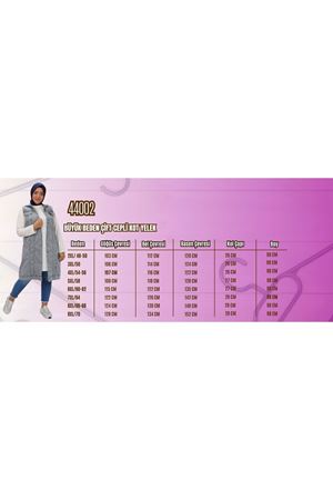 44002 Büyük Beden Çift Cepli Kot Yelek - Kar Yıkama Lacivert