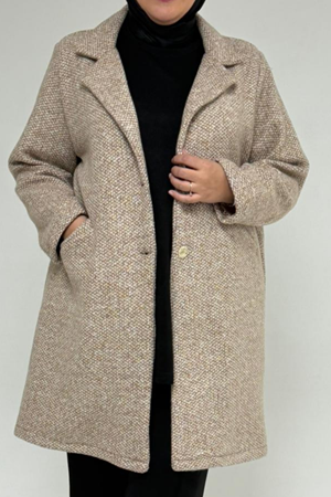 53052 Büyük Beden Rachel Kaban - Bej