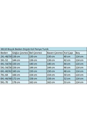 38110  Büyük Beden Düşük Kol Penye Tunik - Petrol