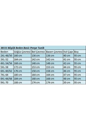 38111 Büyük Beden Basic Penye Tunik -Bordo