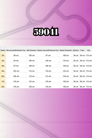 59041 Büyük Beden İspanyol  Taş Baskı Detaylı Kot Pantolon - Mavi