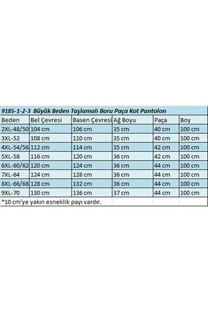9185-4 Büyük Beden Taşlamalı Boru Paça  Kot Pantolon - Lacivert