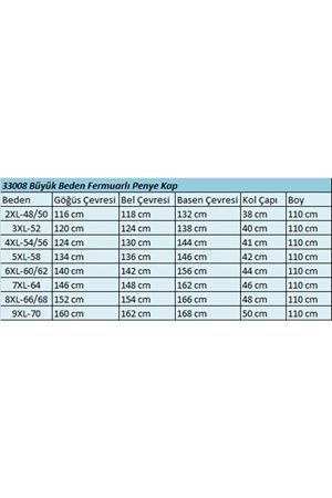 33008 Büyük Beden Fermuarlı Penye Kap - Bordo
