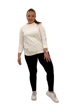 59501 Büyük Beden Penye Tayt - Siyah