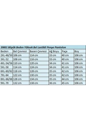 39001 Büyük Beden Yüksek Beli Lastikli Penye Pantolon - Haki