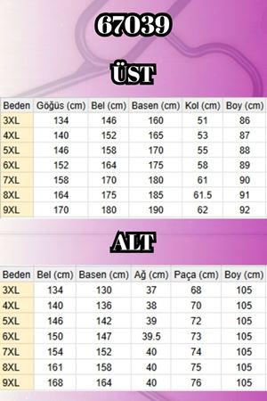 67039 Büyük Beden Yarım Patlı Sıfır Yaka Müslin Pantolonlu Takım - Lacivert