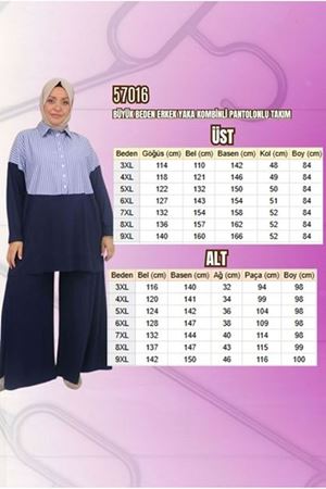 57016  Büyük Beden Erkek Yaka Kombinli Pantolonlu Takım - Siyah-Lacivert