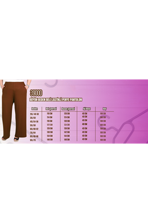 39000 Büyük Beden Yüksek Beli Lastikli Bol Paça Penye Pantolon - Bordo