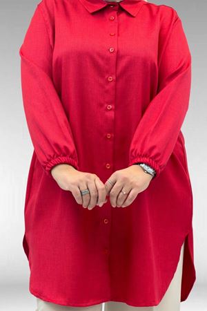 58068 Büyük Beden Erkek Yakalı Gömlek - Kırmızı