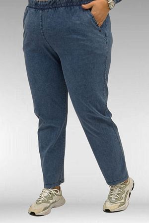 67042 Büyük Beden Kolları Lastikli Pantolonlu Takım - Lacivert