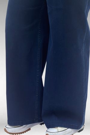 9182-9 Büyük Beden Beli Lastikli Bolpaça Kot Pantolon - Lacivert