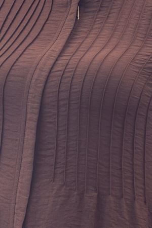 66004 Büyük Beden Pile Detaylı Keten Ferace - Kahve