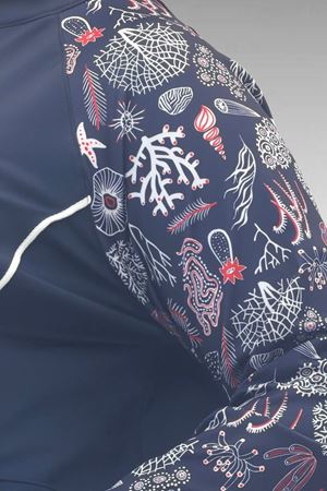 1733 Büyük Beden Fermuarlı Tesettür Mayo - Karışık Desen Laci-Laci