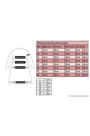 22008 Büyük Beden Kolu Lastikli Penye Elbise - İndigo