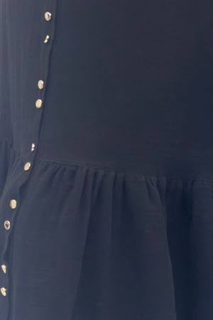 66002 Büyük Beden Eteği Fırfırlı Kolları Lastikli Müslin Ferace - Siyah