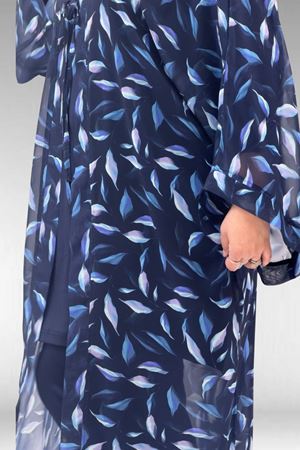 1735 Büyük Beden Garni Detaylı Pareo - Laci Yaprak Desenli-Laci