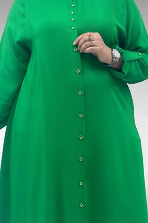 68039 Büyük Beden Hakim Yaka Maroken Gömlek - Benetton