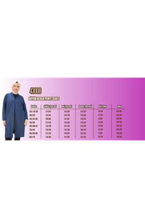 43008 Büyük Beden Penye Ceket - Kahve