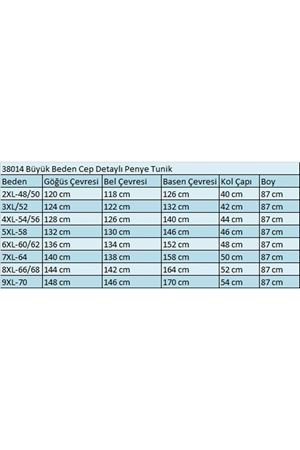 38014 Büyük Beden Cep Detaylı Penye Tunik - Siyah