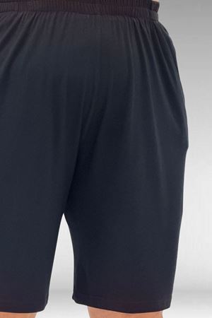 67806 Büyük Beden Şort -Tişört Penye Pijama Takımı - Siyah