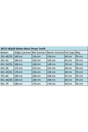 38111 Büyük Beden Basic Penye Tunik - İndigo
