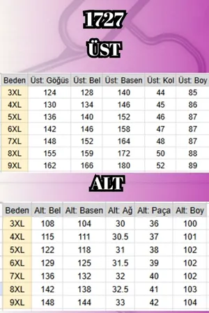 1727 Büyük Beden Uzunkol Tesettür Mayo Takım - Karışık Desen Laci-Laci