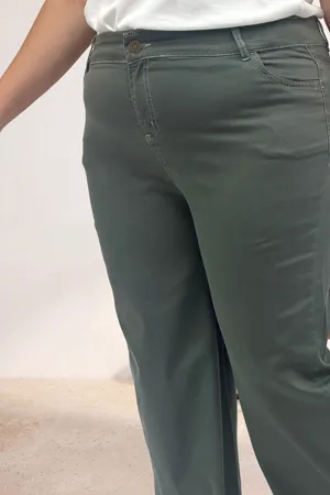 5051 Cep Detaylı Borupaça Gabardin Pantolon - Haki