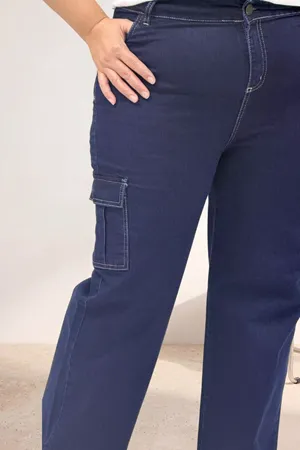 5067 Kargo Cep Detaylı Kot Pantolon - Koyu Mavi