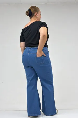 5061 Dikiş Detaylı Kot Pantolon - Mavi
