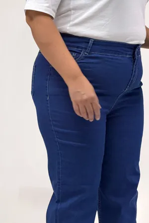5053S Boru Paça Kot Pantolon - Mavi