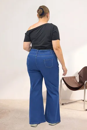 5061 Dikiş Detaylı Kot Pantolon - Koyu Mavi