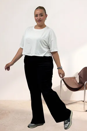 5061 Dikiş Detaylı Kot Pantolon - Füme