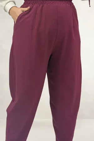 67057 Büyük Beden Yelek-Pantolon Nora Takım - Bordo