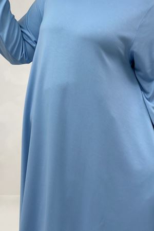 68091 Büyük Beden Basic Modal Tunik - Bebe Mavi