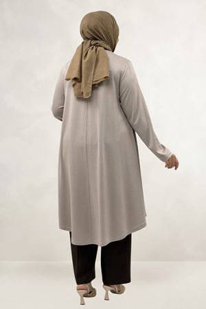 68091 Büyük Beden Basic Modal Tunik - Bej