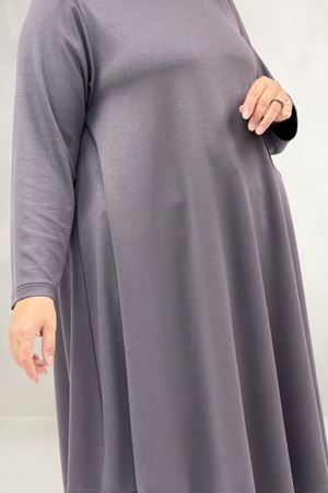 68091 Büyük Beden Basic Modal Tunik - Antrasit