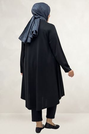 68091 Büyük Beden Basic Modal Tunik - Siyah