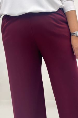 69024  Büyük Beden Beli Lastikli Modal Pantolon - Bordo