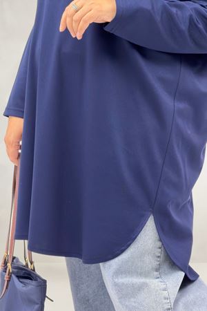 68091 Büyük Beden Basic Modal Tunik - Lacivert