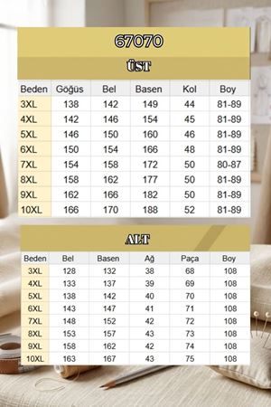 67070 Büyük Beden Garni Detaylı Modal Pantolonlu Takım - Siyah