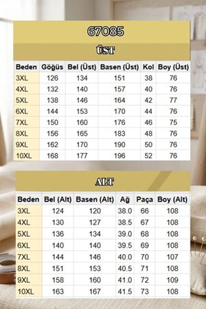 67085 Büyük Beden Yanları Patlı Modal Pantolonlu Takım - Siyah