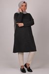 28136 Büyük Beden Basic Triko Tunik - Siyah