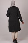 28136 Büyük Beden Basic Triko Tunik - Siyah