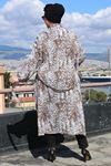 33014 Büyük Beden Desenli  Jesica Kolu Lastikli Kimono-Leopar