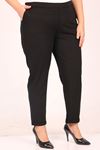 39046 Büyük Beden Scuba Duble Paça Pantolon-Siyah