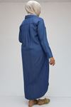 48053 Büyük Beden Liyosel Kot Tunik - Mavi